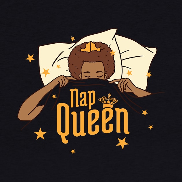 Funny Nap Queen Cartoon Black Girl // Sleepyhead by SLAG_Creative